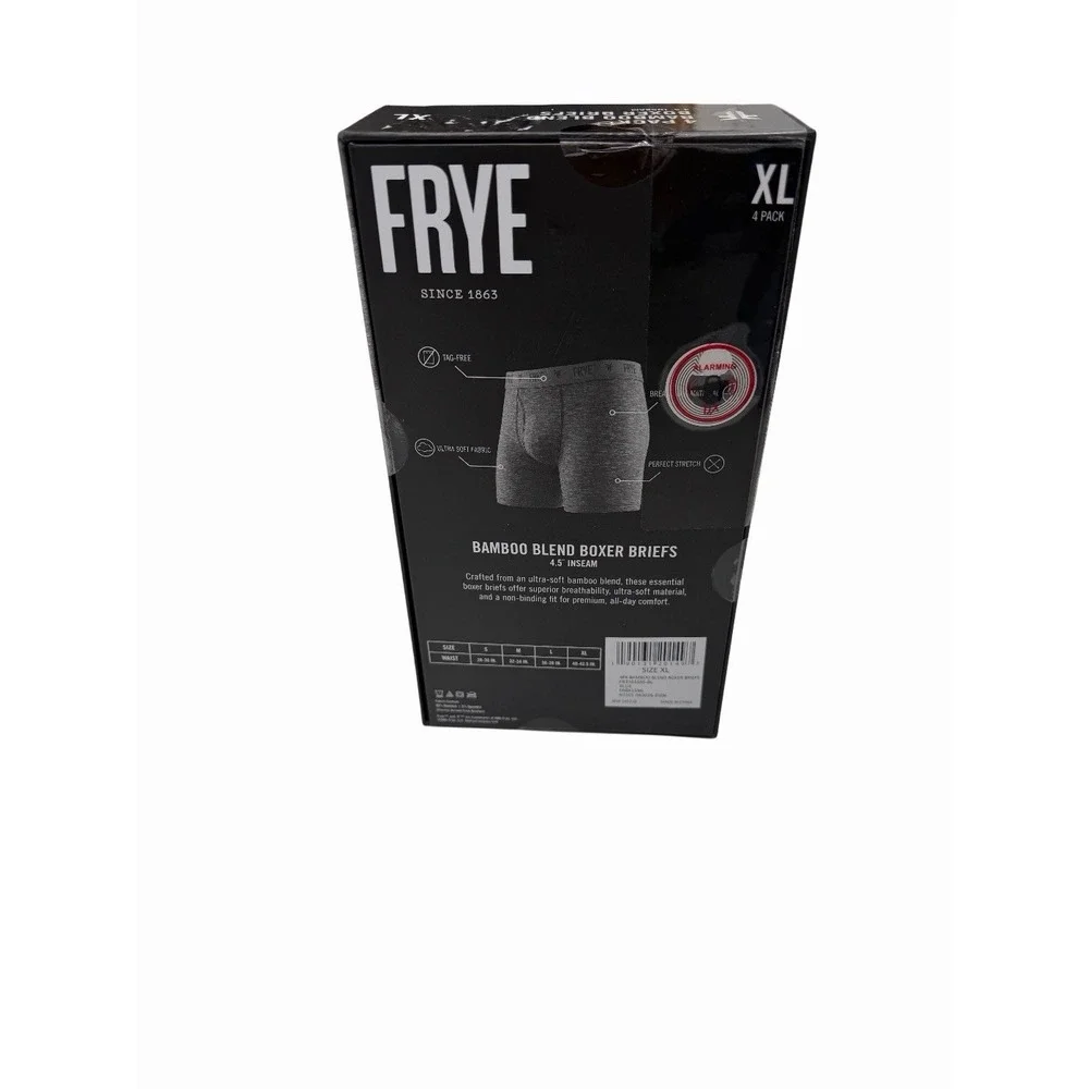 FRYE BAMBOO BLEND BOXER BRIEFS - 4 PACK - XL - BRAND NEW NIB - BLUE TONES